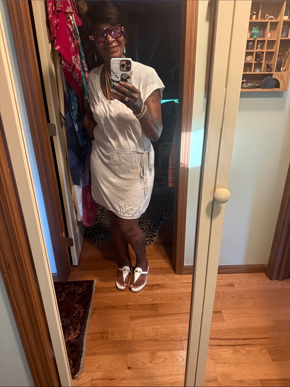 Short White Tie-Waist Mini Dress